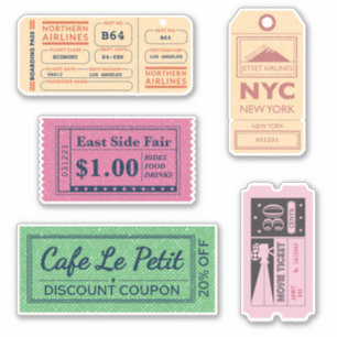 Sticker Billets de cinéma vintage cool