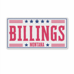 Sticker BILLINGS MONTANA Étoiles & rayures