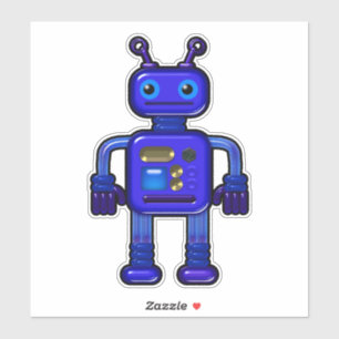 Sticker Billy le mignon robot bleu fantasque