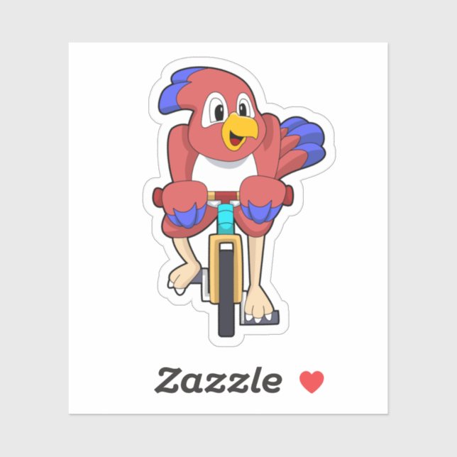 Sticker Bird with bicycle (Feuille)