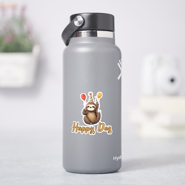 Sticker Birthday Sloth Celebration  (HydroFlask)
