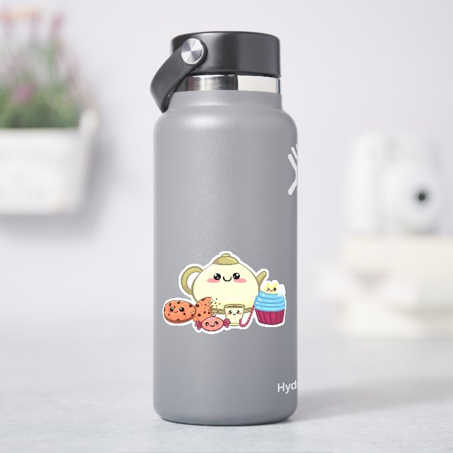 Sticker biscuits kawaii et thé chaud (HydroFlask)