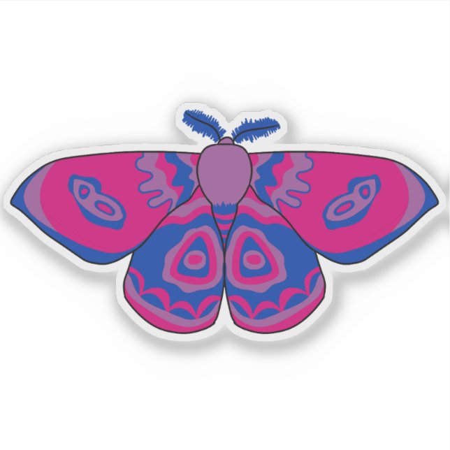 Sticker Bisexual Pride Moth (Devant)