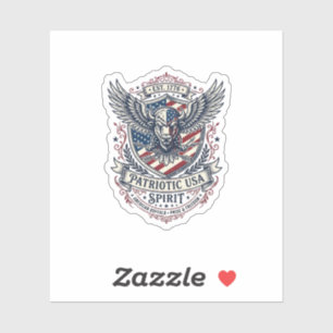 Sticker Bison Aigle Patriotique Crête Animal Hybride Patri