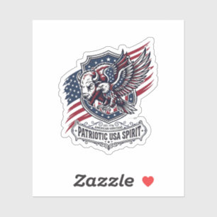 Sticker Bison Aigle Patriotique Crête Animal Hybride Patri