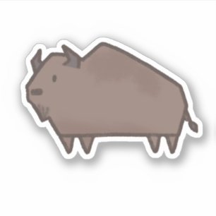 Sticker Bison géométrique mignon Buffalo américain