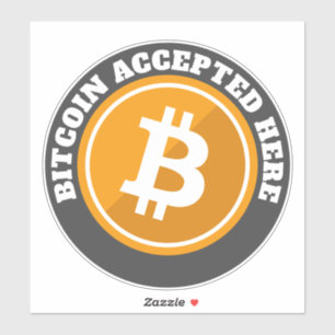 Sticker Bitcoin accepté ici - crypto-monnaie numérique