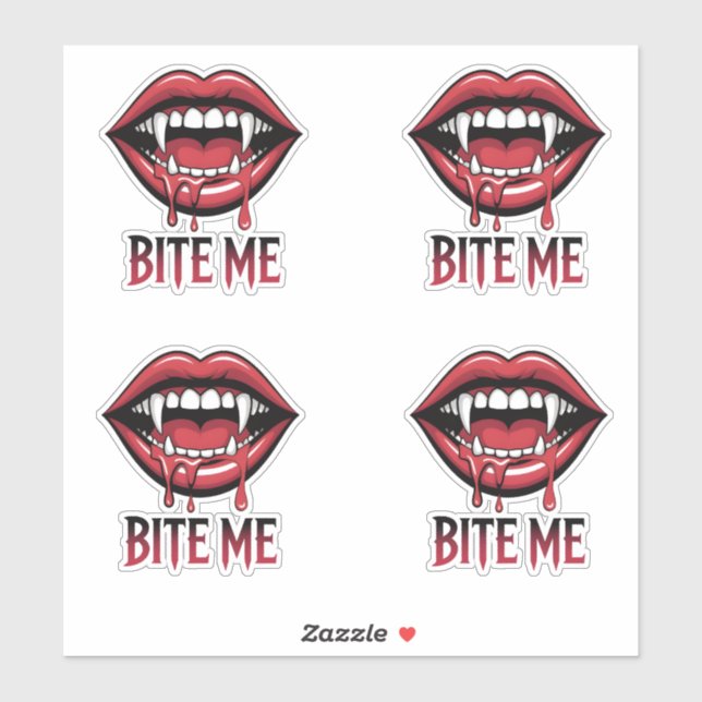 Sticker Bite Me Vampire Mouth (Feuille)