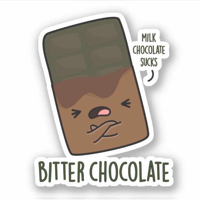 Sticker Bitter Chocolat Funny Candy Pun (Devant)