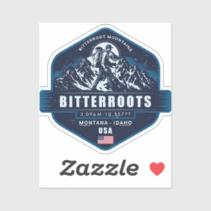 Sticker Bitterroot Mountains Hiking Badge