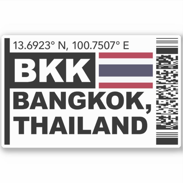 Sticker BKK Bangkok Boarding Pass - Thailand Travel (Devant)
