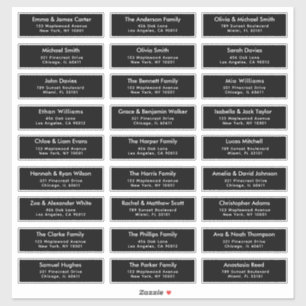 Sticker Black 27 Personnalisé Noms d'invités Adresse Maria