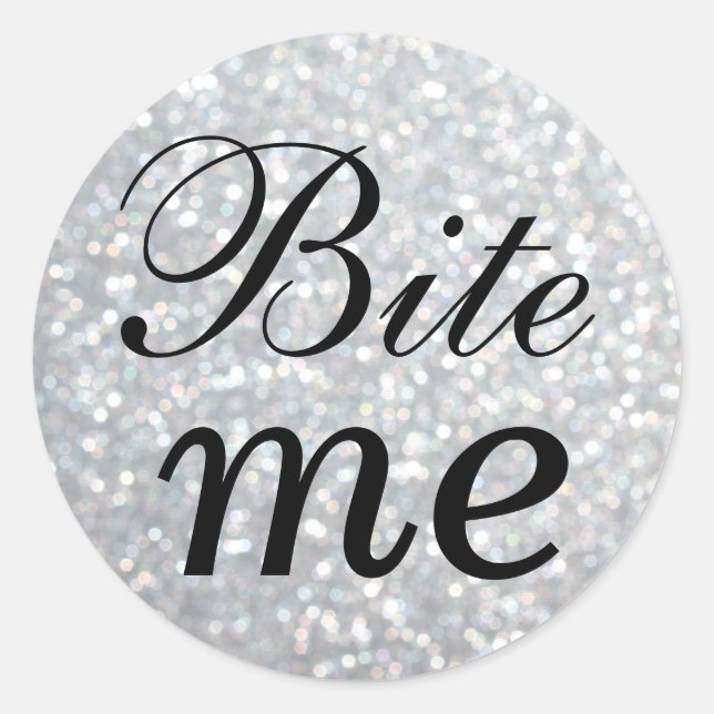 Sticker Black and Silver Bite Me (Devant)