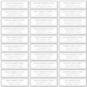 Sticker Black and White Elegant Chic Guest Names Adresse
