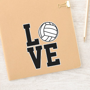 Sticker Black and White Love Volleyball Vinyl Decal