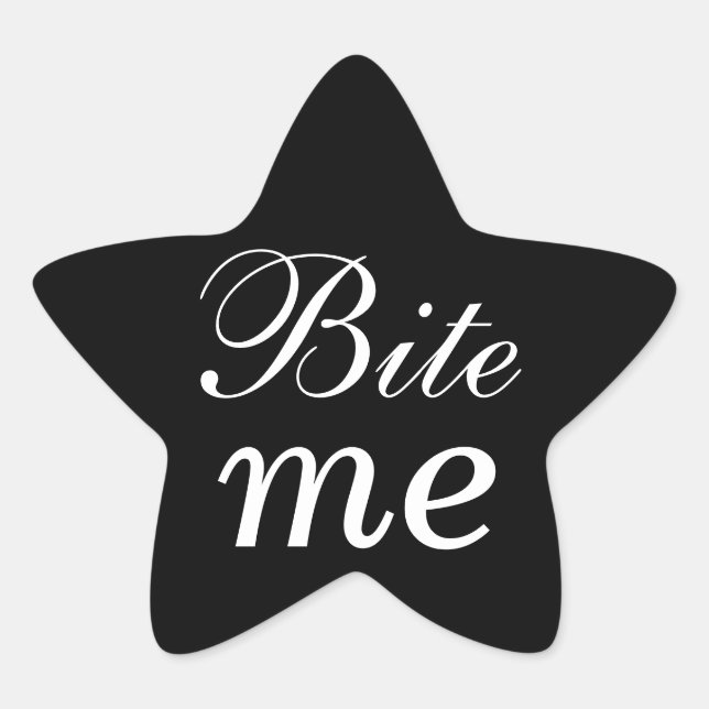 Sticker Black and White Star Bite Me (Devant)
