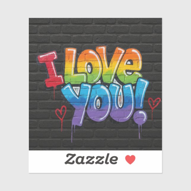 Sticker Black Brick Graffiti I Love You (Feuille)