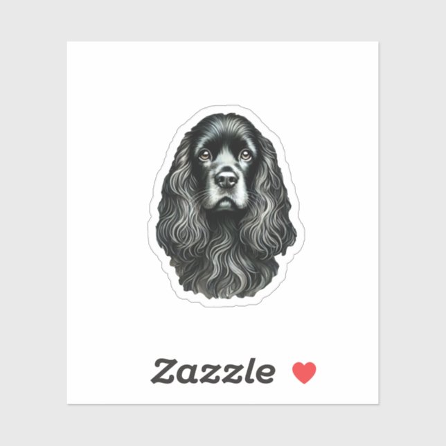 Sticker Black Cocker Spaniel (Feuille)