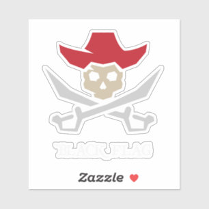 Sticker Black Flag Pirate Skull