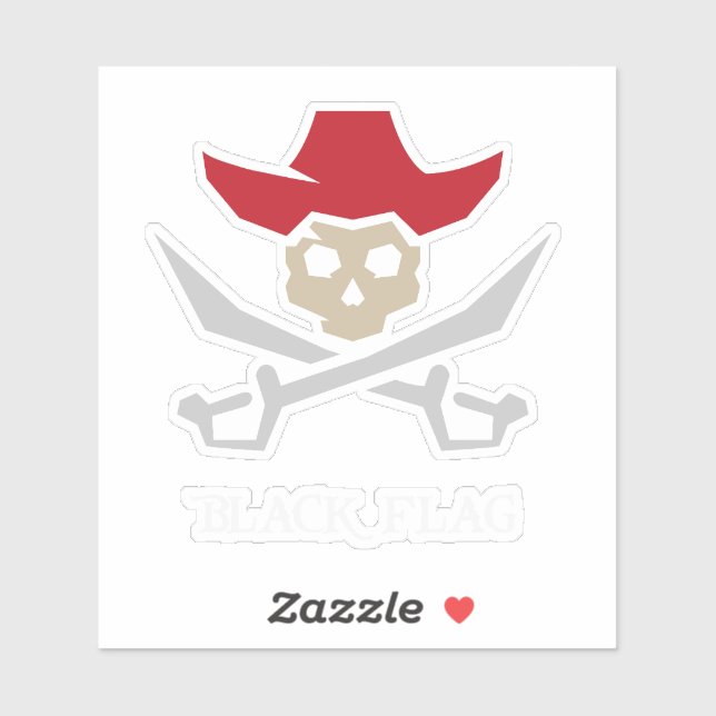 Sticker Black Flag Pirate Skull (Feuille)