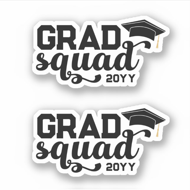 Sticker Black Grad Squad Ajouter année (Devant)
