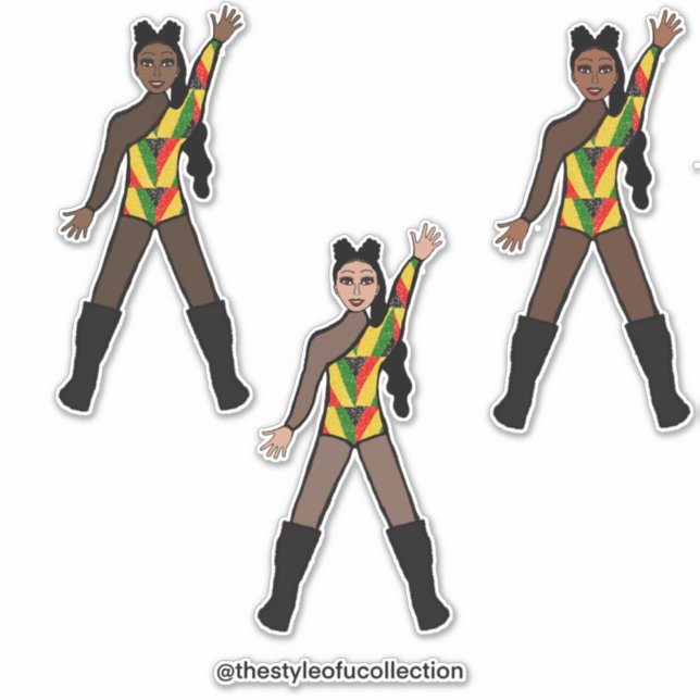 Sticker Black History Month Tri Color Dancers (Devant)