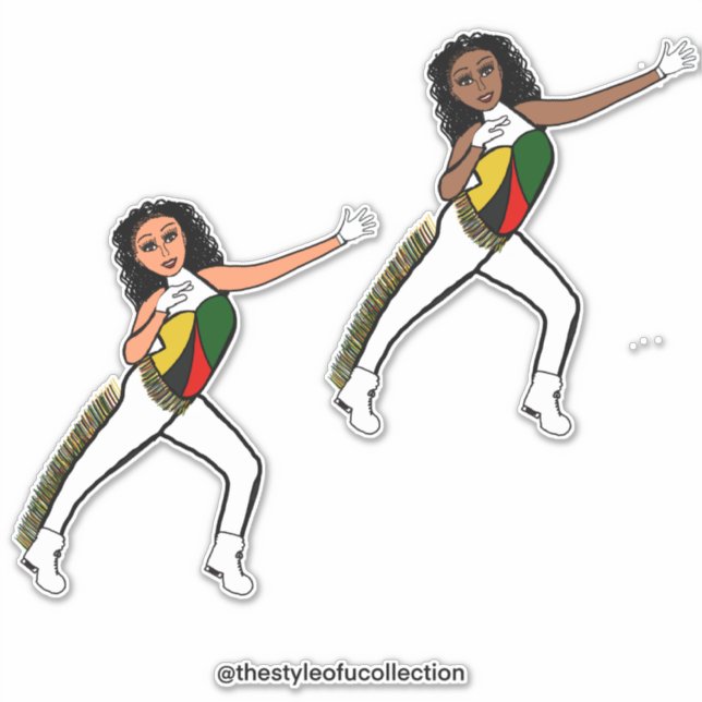 Sticker Black History Month Tri Color Dancers #2 (Devant)