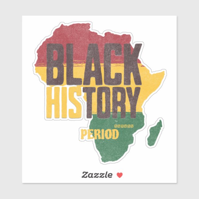 Sticker Black History Period Africa Map Cultural supporter (Feuille)