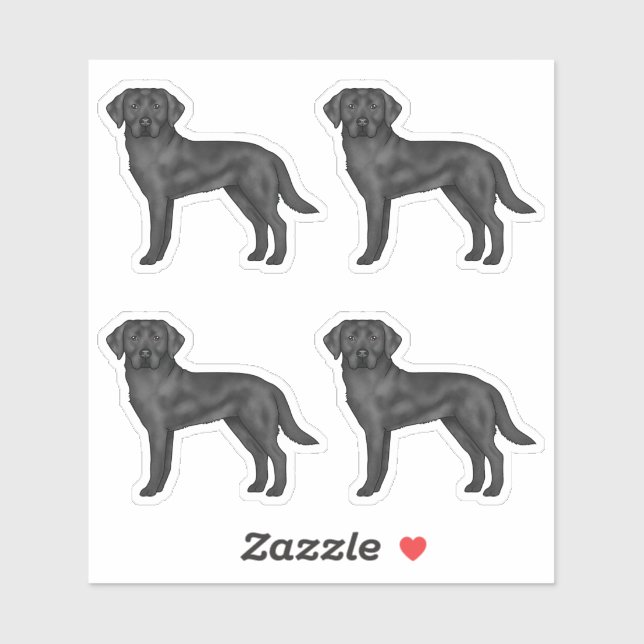 Sticker Black Labrador Retriever Chien Black Lab (Feuille)