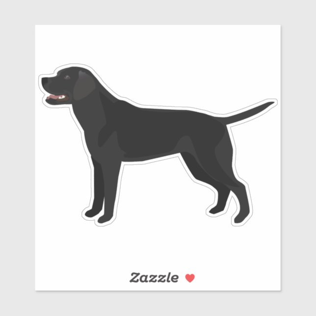 Sticker Black Labrador Retriever Chien race Silhouette (Feuille)
