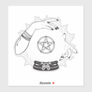 Sticker Black Mystic Fortune Teller Mystical Crystal Party