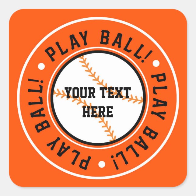 Sticker Black & Orange Baseball JOUER BALL (Devant)