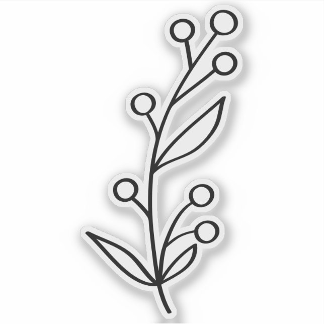 Sticker Black Outline Berry Custom Cut  (Devant)