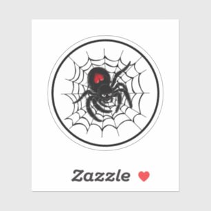 Sticker Black Spider en Web