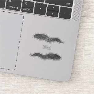 Sticker Black spotted moray eel cartoon