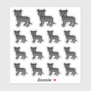 Sticker Black Staffordshire Bull Terrier mignon Chiens de 
