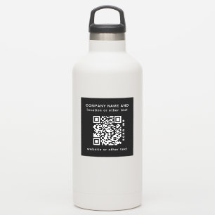 Sticker Black Vinyl carré Business Code QR Bouteille d'eau