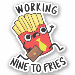 Sticker Blague drôle de frites françaises de neuf à frites