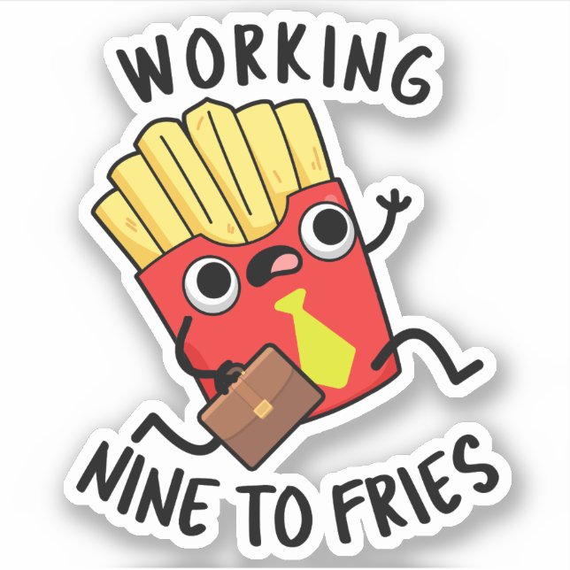 Sticker Blague drôle de frites françaises de neuf à frites (Devant)