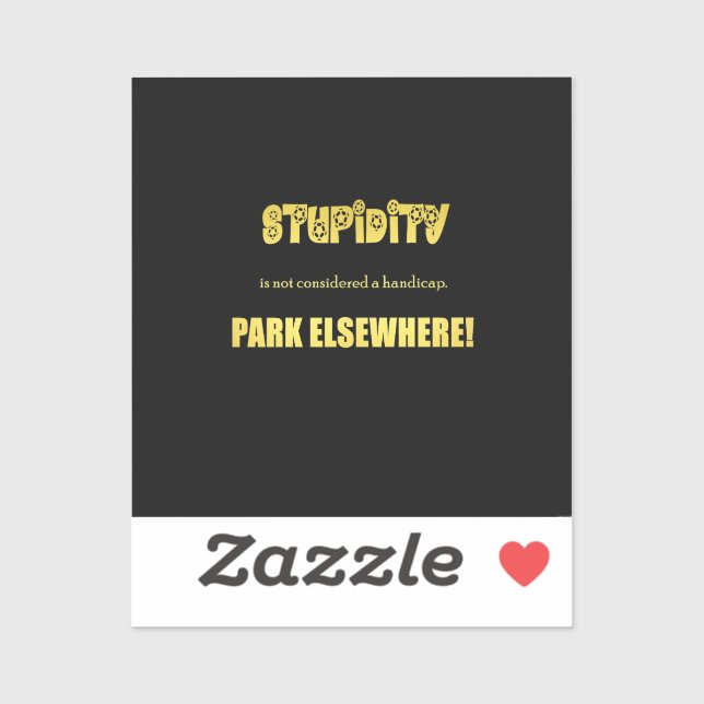 Sticker Blague drôle de stationnement pour handicapés (Feuille)