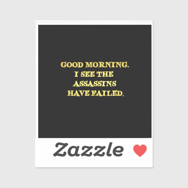 Sticker Blague du matin de l'assassin de l'humour noir (Feuille)