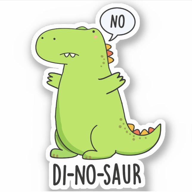 Sticker Blagues drôles de dinosaures Di-no-saur  (Devant)