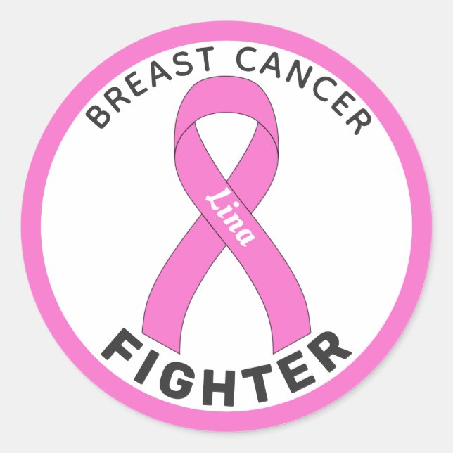Sticker blanc rond blanc pour combattre le cancer  (Devant)