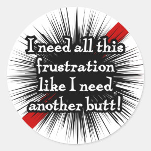 Sticker blanc rond de frustration