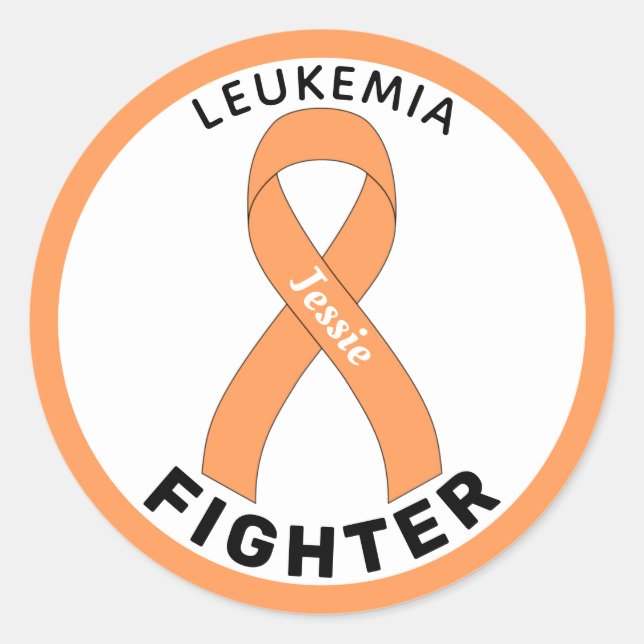 Sticker blanc rond Leukemia Fighter (Devant)