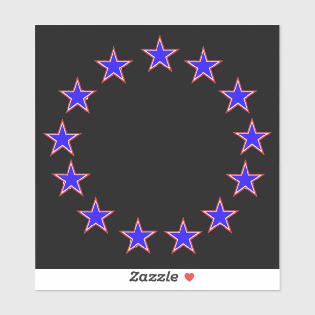 Sticker Blanc rouge et bleu 13 (Feuille)