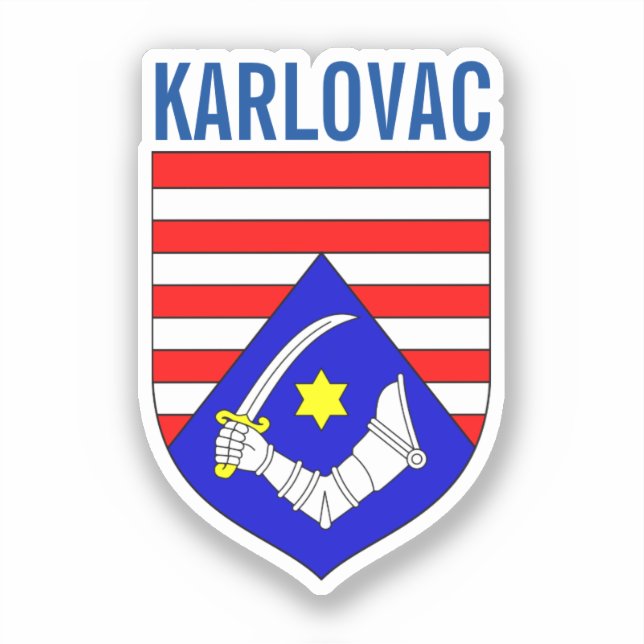 Sticker Blason du comitat de Karlovac, Croatie (Recto)