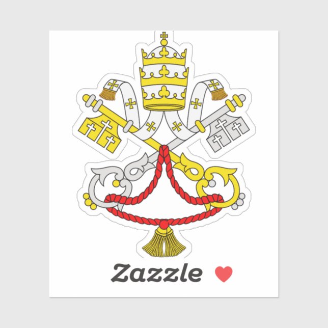 Sticker Blason du Vatican Emblème d'art fin de luxe (Feuille)