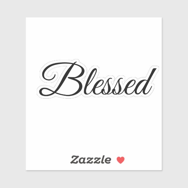 Sticker Blessed Calligraphy Modern Typography Elegant (Feuille)