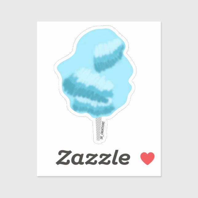 Sticker Bleu Cotton Candy (Feuille)